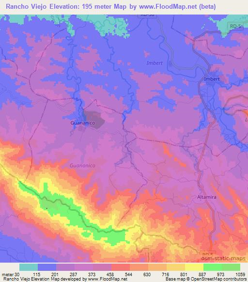 Rancho Viejo,Dominican Republic Elevation Map