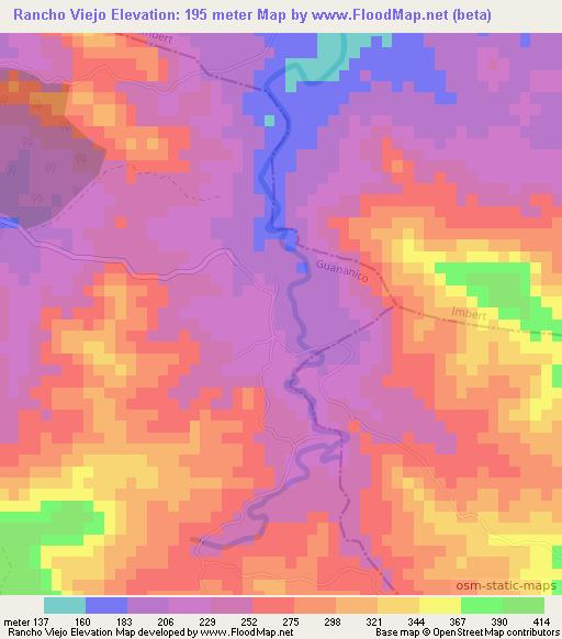 Rancho Viejo,Dominican Republic Elevation Map