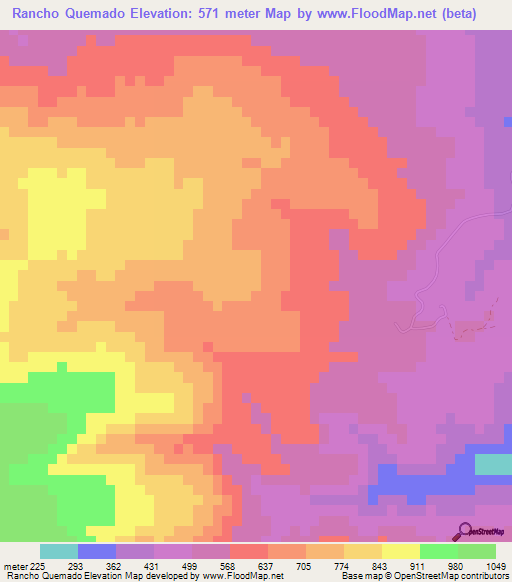 Rancho Quemado,Dominican Republic Elevation Map