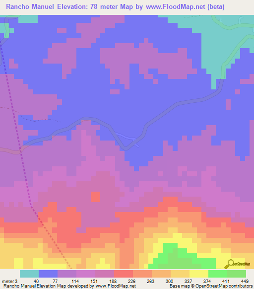 Rancho Manuel,Dominican Republic Elevation Map