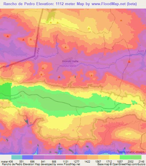 Rancho de Pedro,Dominican Republic Elevation Map