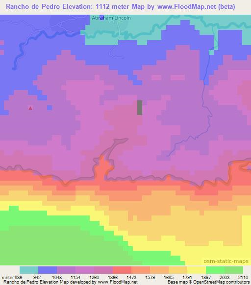 Rancho de Pedro,Dominican Republic Elevation Map