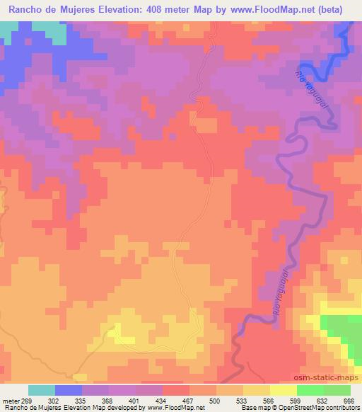 Rancho de Mujeres,Dominican Republic Elevation Map