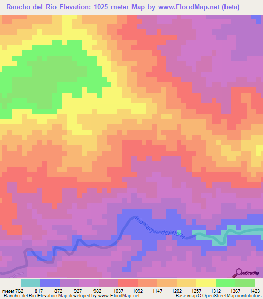 Rancho del Rio,Dominican Republic Elevation Map