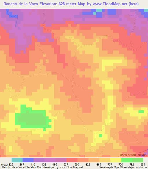 Rancho de la Vaca,Dominican Republic Elevation Map