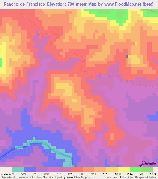 Rancho de Francisco,Dominican Republic Elevation Map