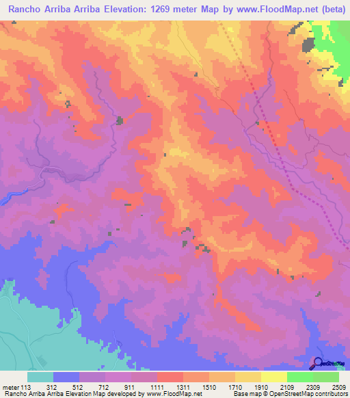 Rancho Arriba Arriba,Dominican Republic Elevation Map