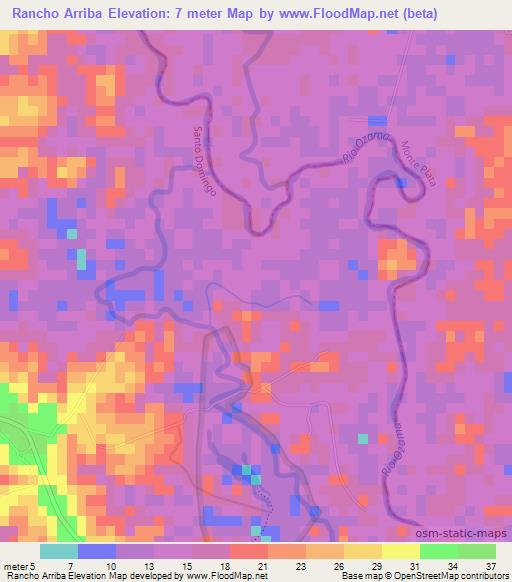 Rancho Arriba,Dominican Republic Elevation Map