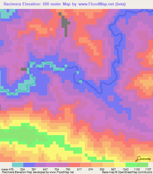 Racimera,Dominican Republic Elevation Map