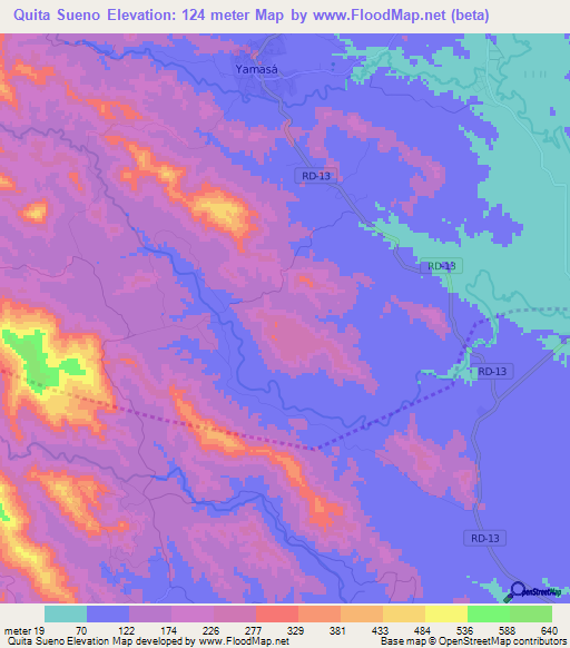 Quita Sueno,Dominican Republic Elevation Map