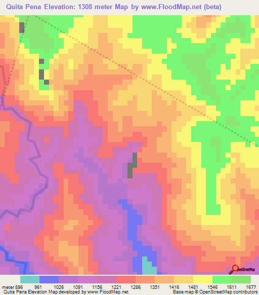 Quita Pena,Dominican Republic Elevation Map