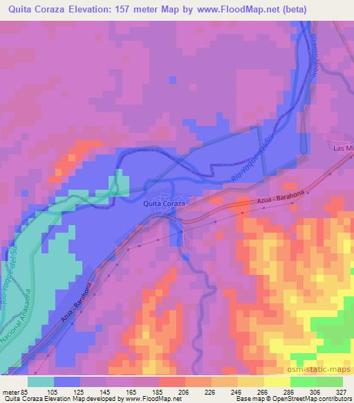 Quita Coraza,Dominican Republic Elevation Map