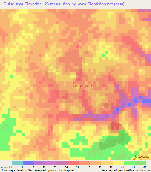 Quisqueya,Dominican Republic Elevation Map