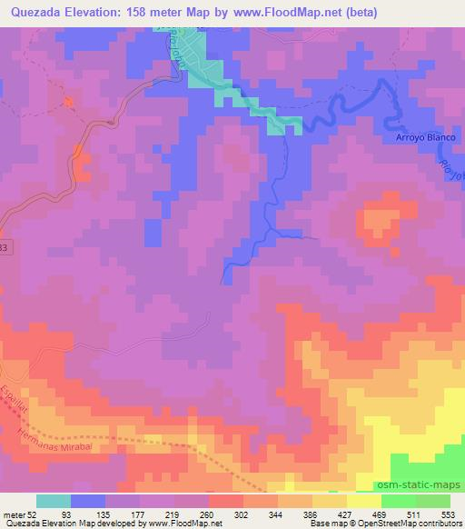 Quezada,Dominican Republic Elevation Map