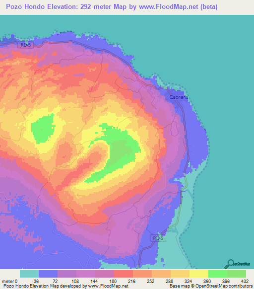 Pozo Hondo,Dominican Republic Elevation Map