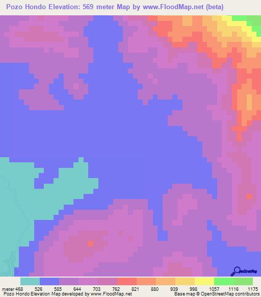 Pozo Hondo,Dominican Republic Elevation Map