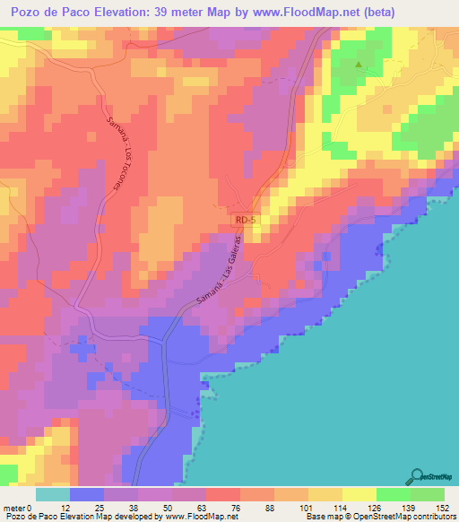 Pozo de Paco,Dominican Republic Elevation Map