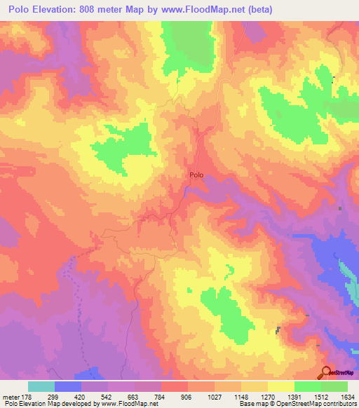 Polo,Dominican Republic Elevation Map