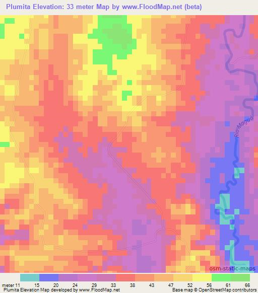 Plumita,Dominican Republic Elevation Map