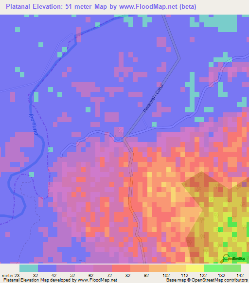 Platanal,Dominican Republic Elevation Map