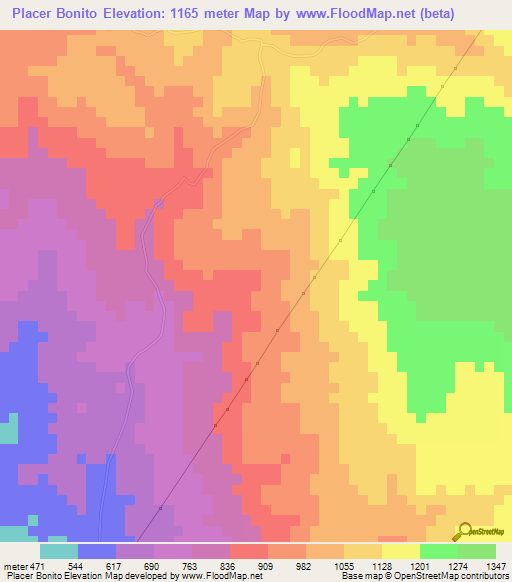 Placer Bonito,Dominican Republic Elevation Map