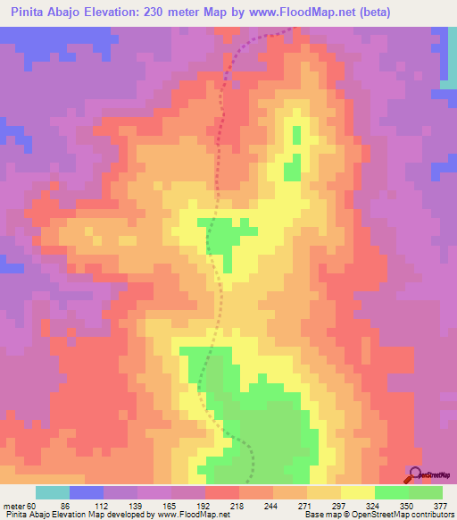 Pinita Abajo,Dominican Republic Elevation Map