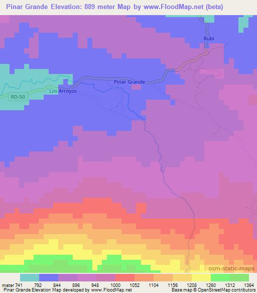 Pinar Grande,Dominican Republic Elevation Map