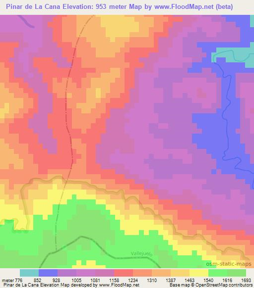 Pinar de La Cana,Dominican Republic Elevation Map