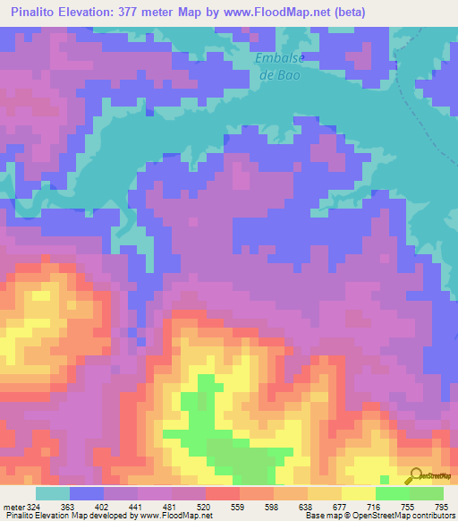 Pinalito,Dominican Republic Elevation Map