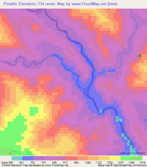 Pinalito,Dominican Republic Elevation Map