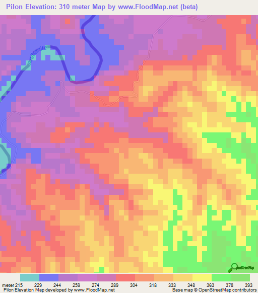 Pilon,Dominican Republic Elevation Map