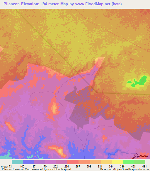 Pilancon,Dominican Republic Elevation Map