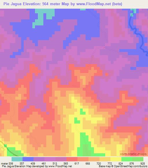 Pie Jagua,Dominican Republic Elevation Map