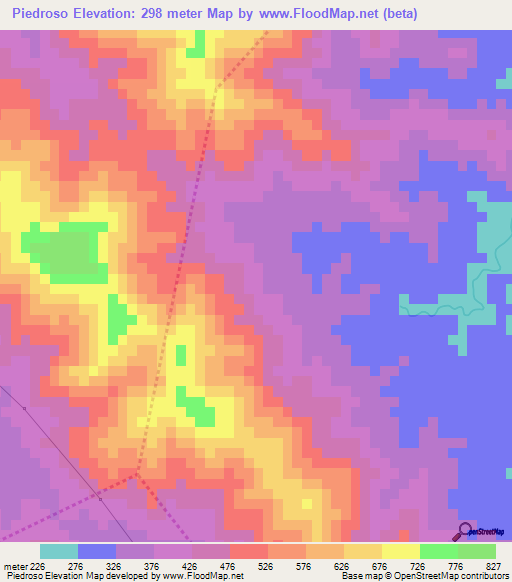 Piedroso,Dominican Republic Elevation Map