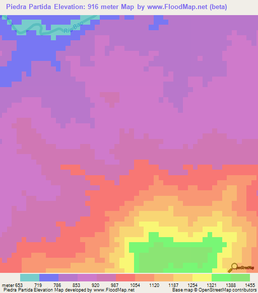 Piedra Partida,Dominican Republic Elevation Map