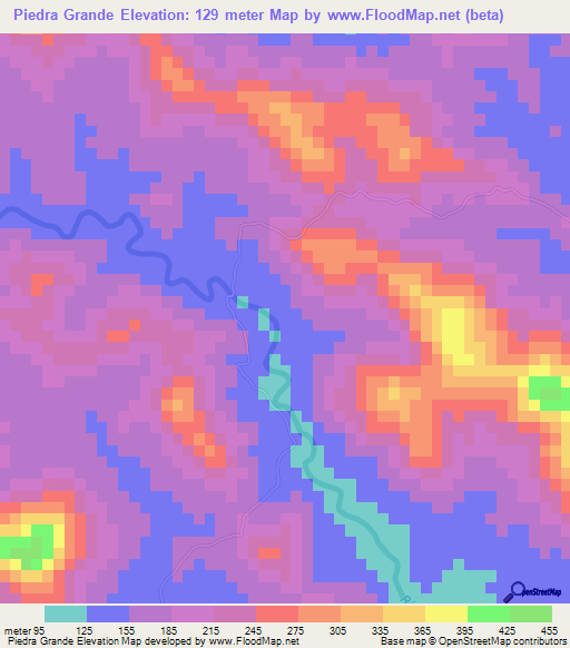 Piedra Grande,Dominican Republic Elevation Map