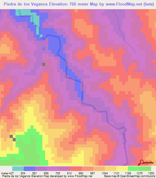 Piedra de los Veganos,Dominican Republic Elevation Map