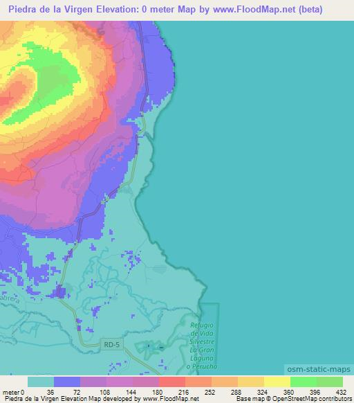 Piedra de la Virgen,Dominican Republic Elevation Map