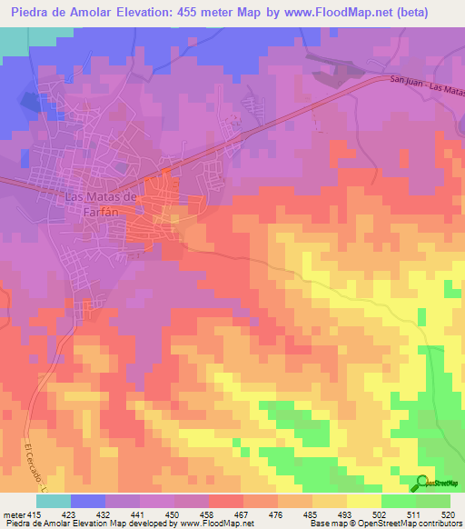 Piedra de Amolar,Dominican Republic Elevation Map