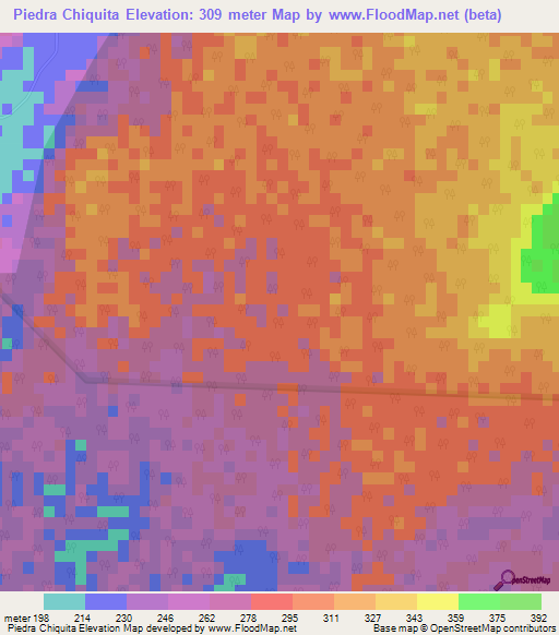 Piedra Chiquita,Dominican Republic Elevation Map