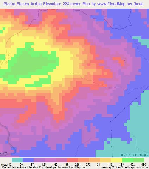 Piedra Blanca Arriba,Dominican Republic Elevation Map