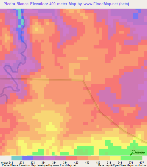 Piedra Blanca,Dominican Republic Elevation Map