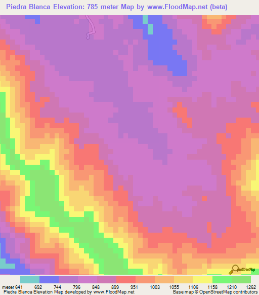 Piedra Blanca,Dominican Republic Elevation Map