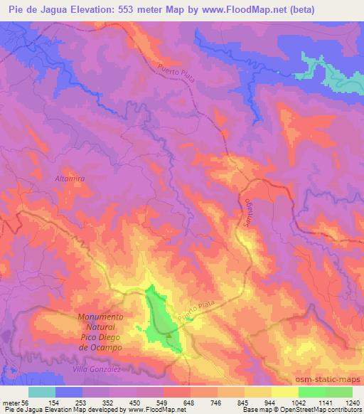 Pie de Jagua,Dominican Republic Elevation Map