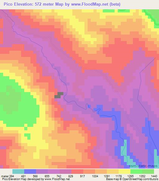 Pico,Dominican Republic Elevation Map