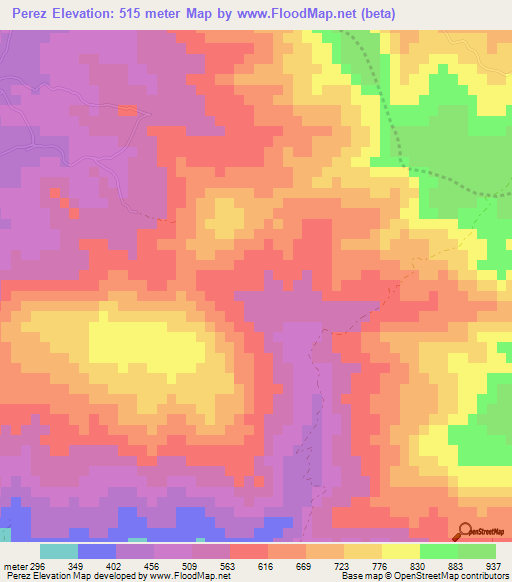 Perez,Dominican Republic Elevation Map