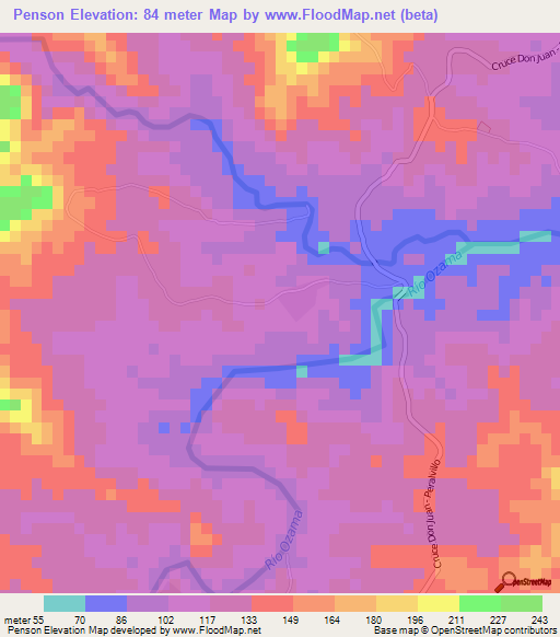 Penson,Dominican Republic Elevation Map