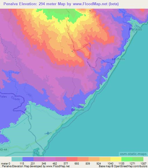 Penalva,Dominican Republic Elevation Map