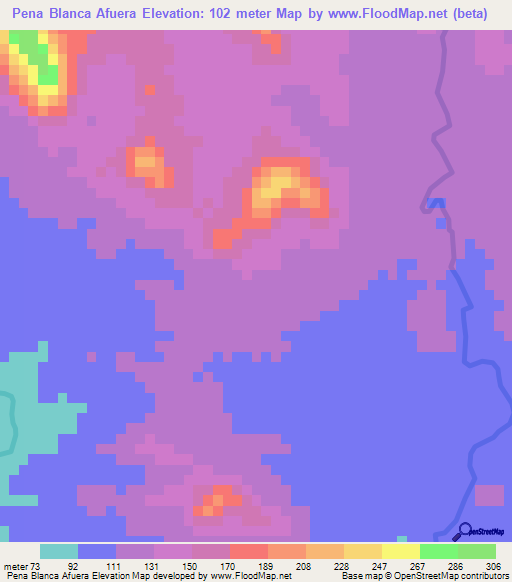 Pena Blanca Afuera,Dominican Republic Elevation Map