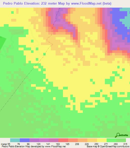 Pedro Pablo,Dominican Republic Elevation Map